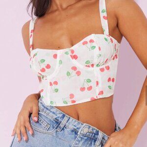 PRETTY LITTLE THING CHERRY CROP TOP
